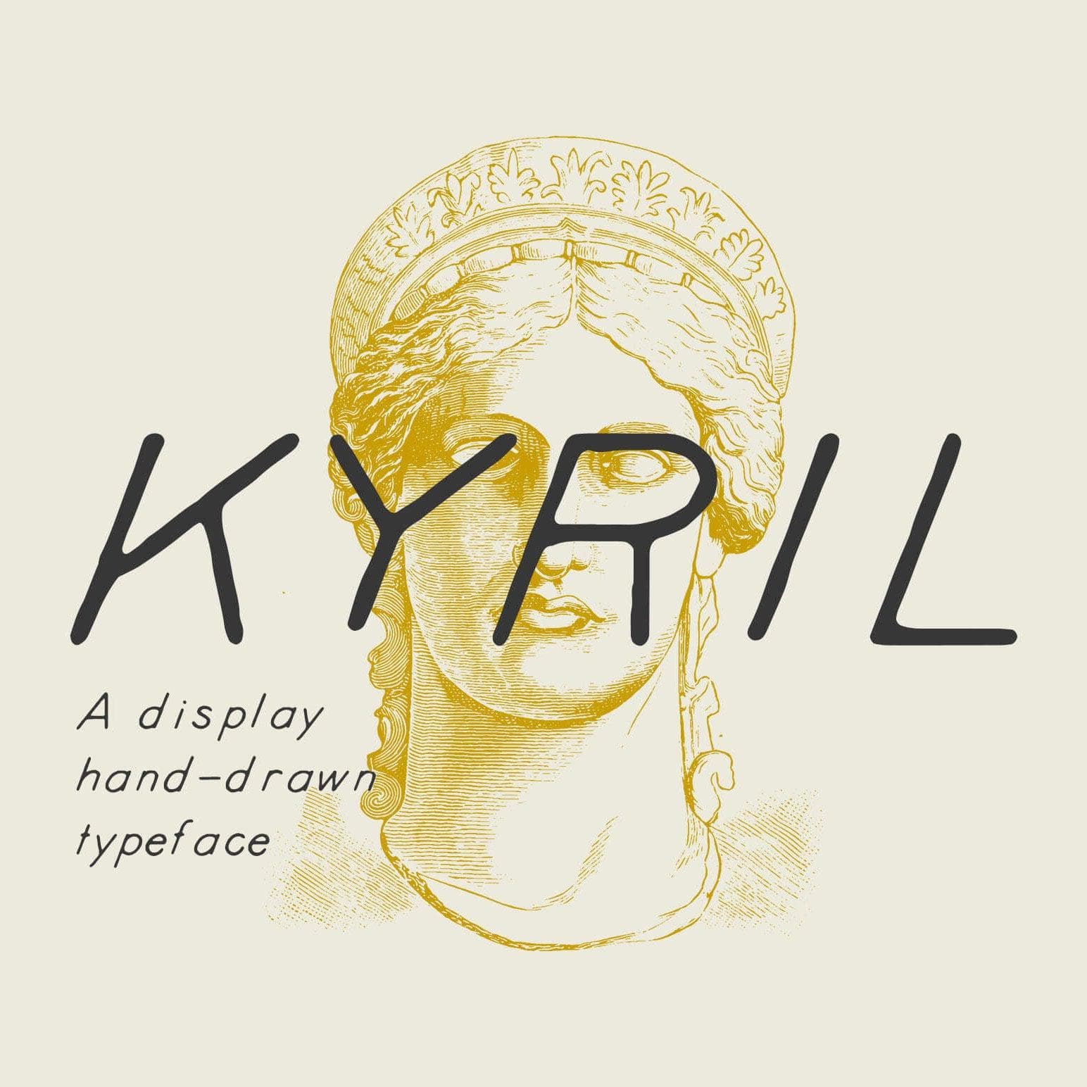 Kyril - A display hand drawn font cover