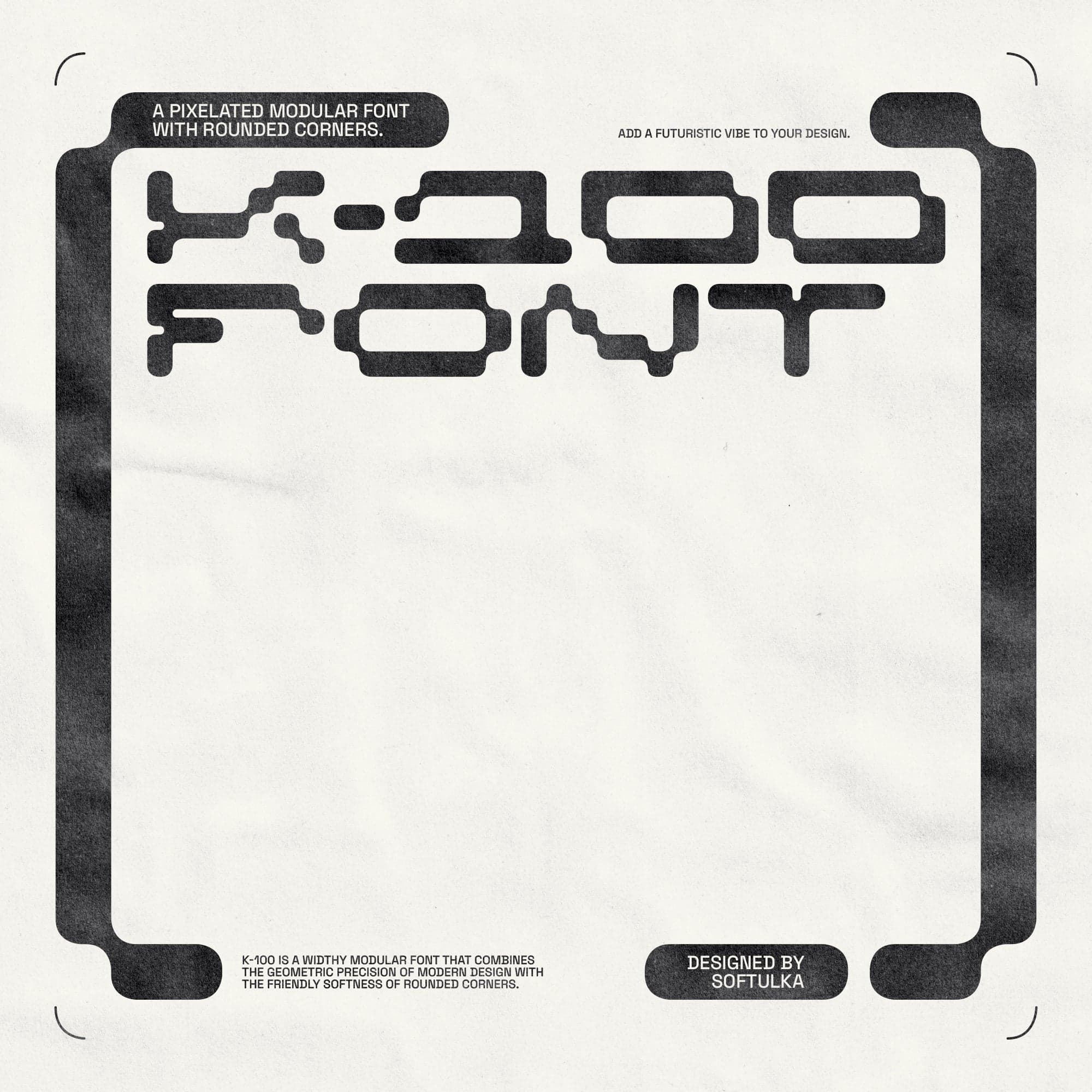 K-100 Font a Pixelated Modular Font cover