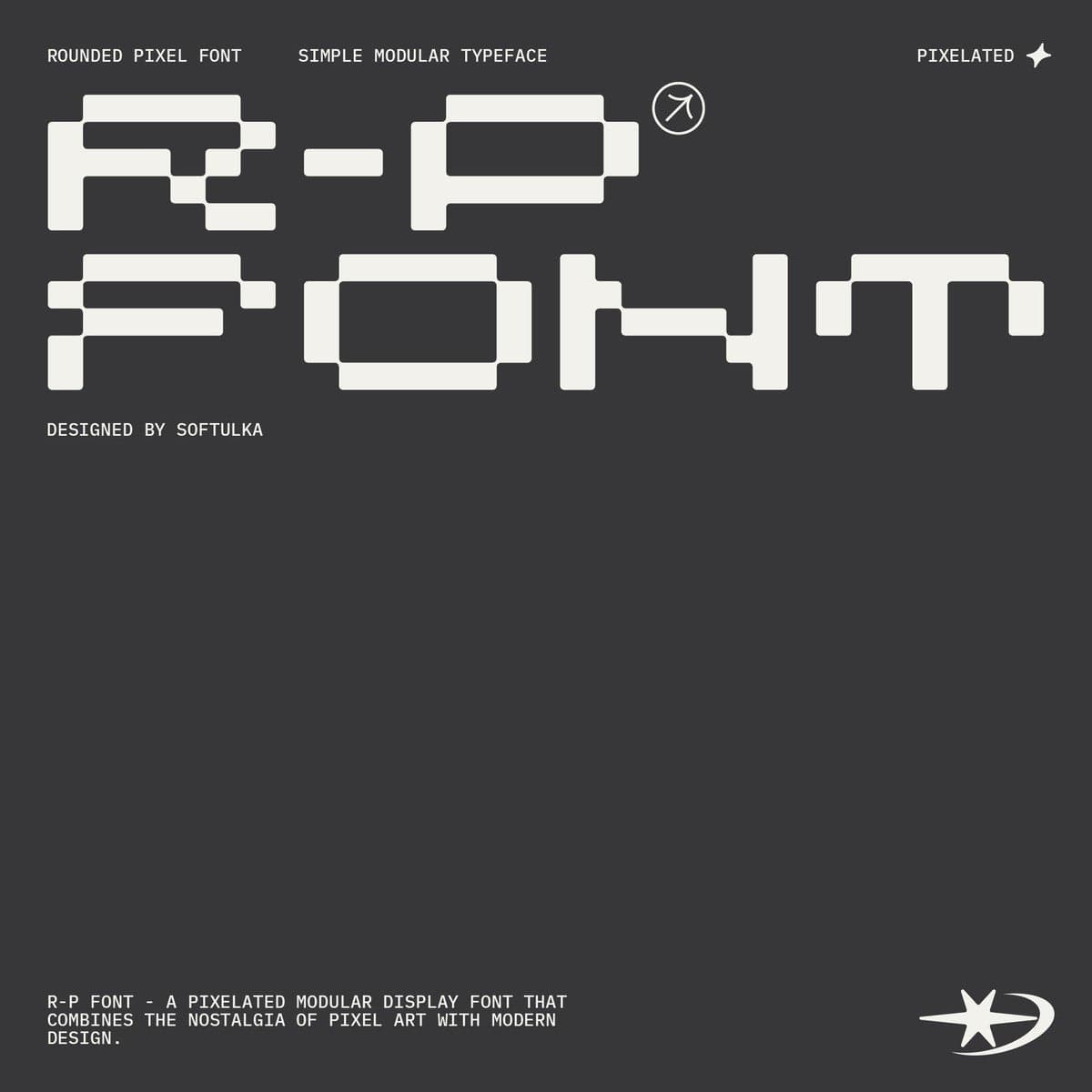 R-P Font - A Pixelated Modular Font cover