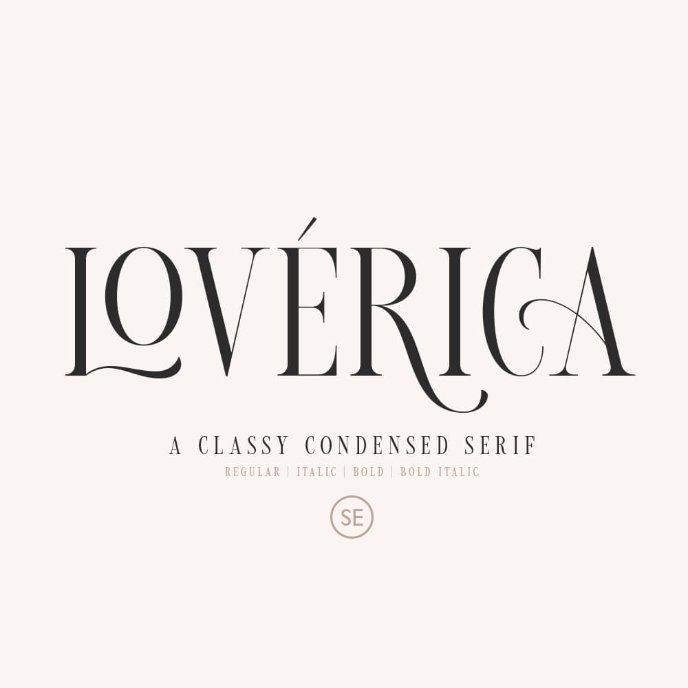 Loverica - Modern Condensed Serif cover