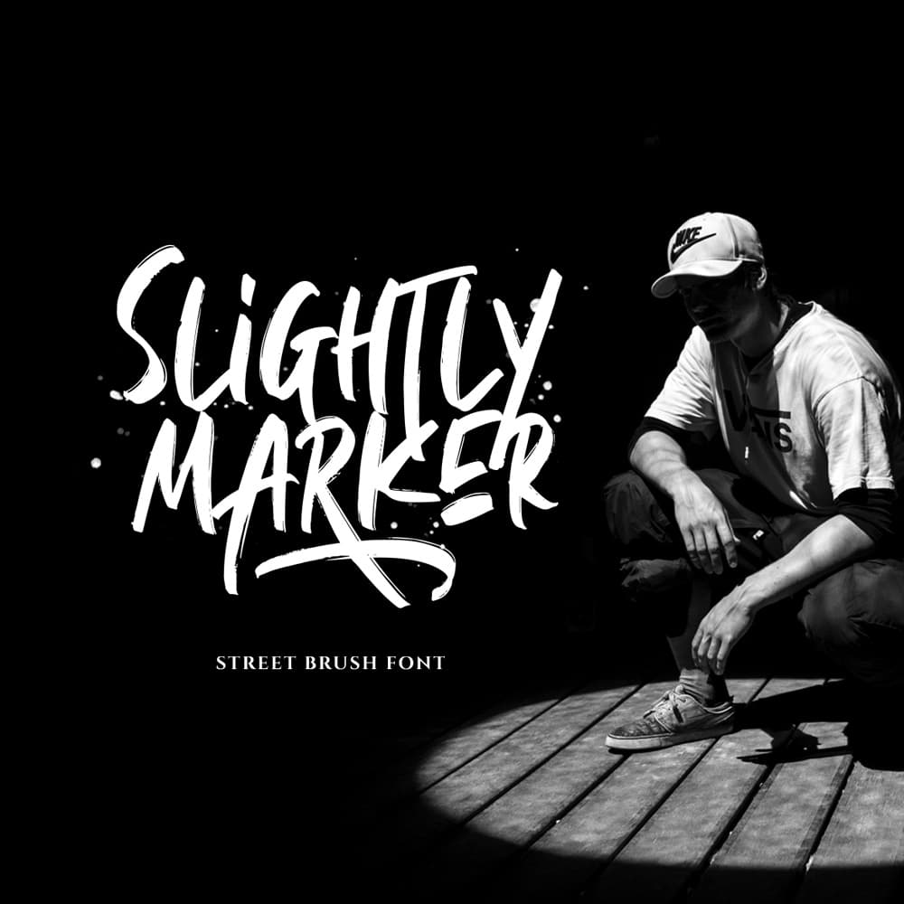 Slightly Marker - Brush Font cover