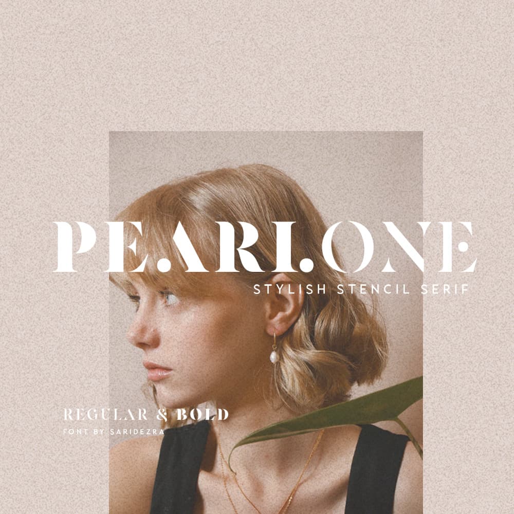 Pearlone - Stylish Stencil Serif cover