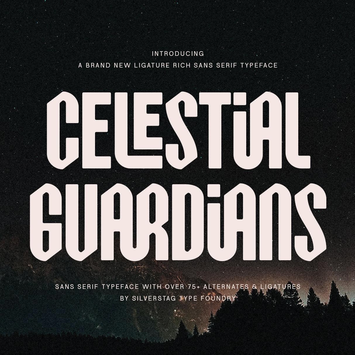 SLTF Celestial Guardians - Condensed Sans Serif Typeface cover
