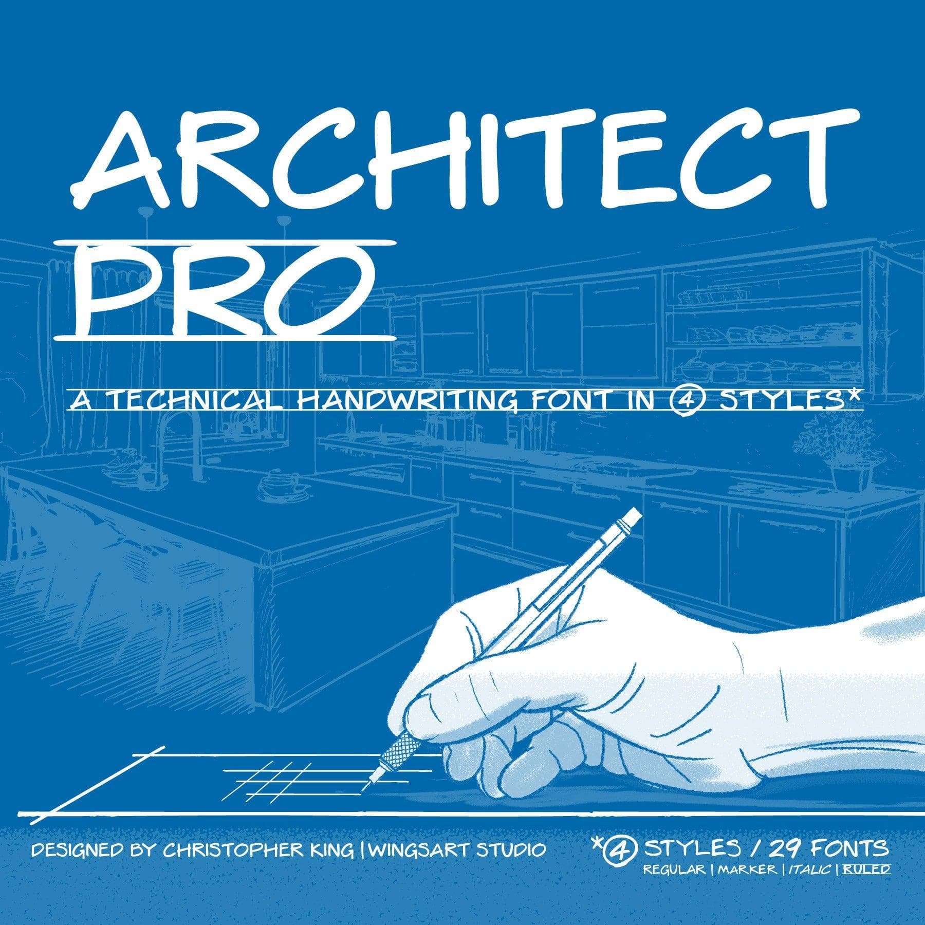 Architect Pro: Handwriting Font cover