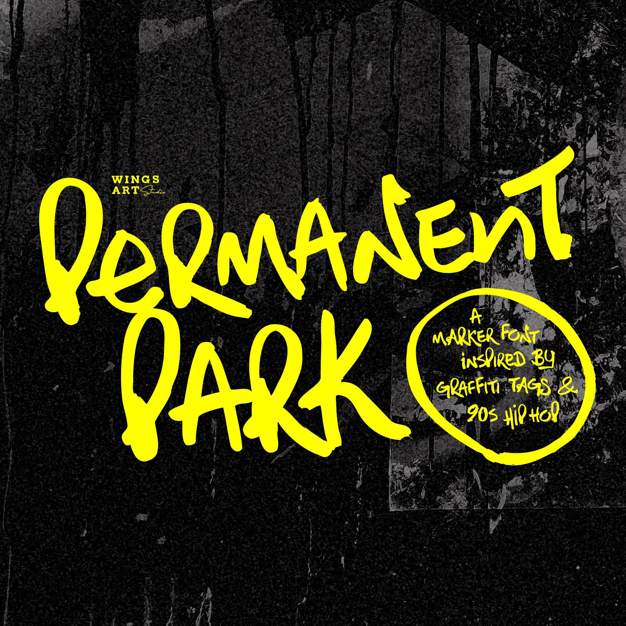 Permanent Park - 1990s Graffiti Inspired Marker Pen Font cover