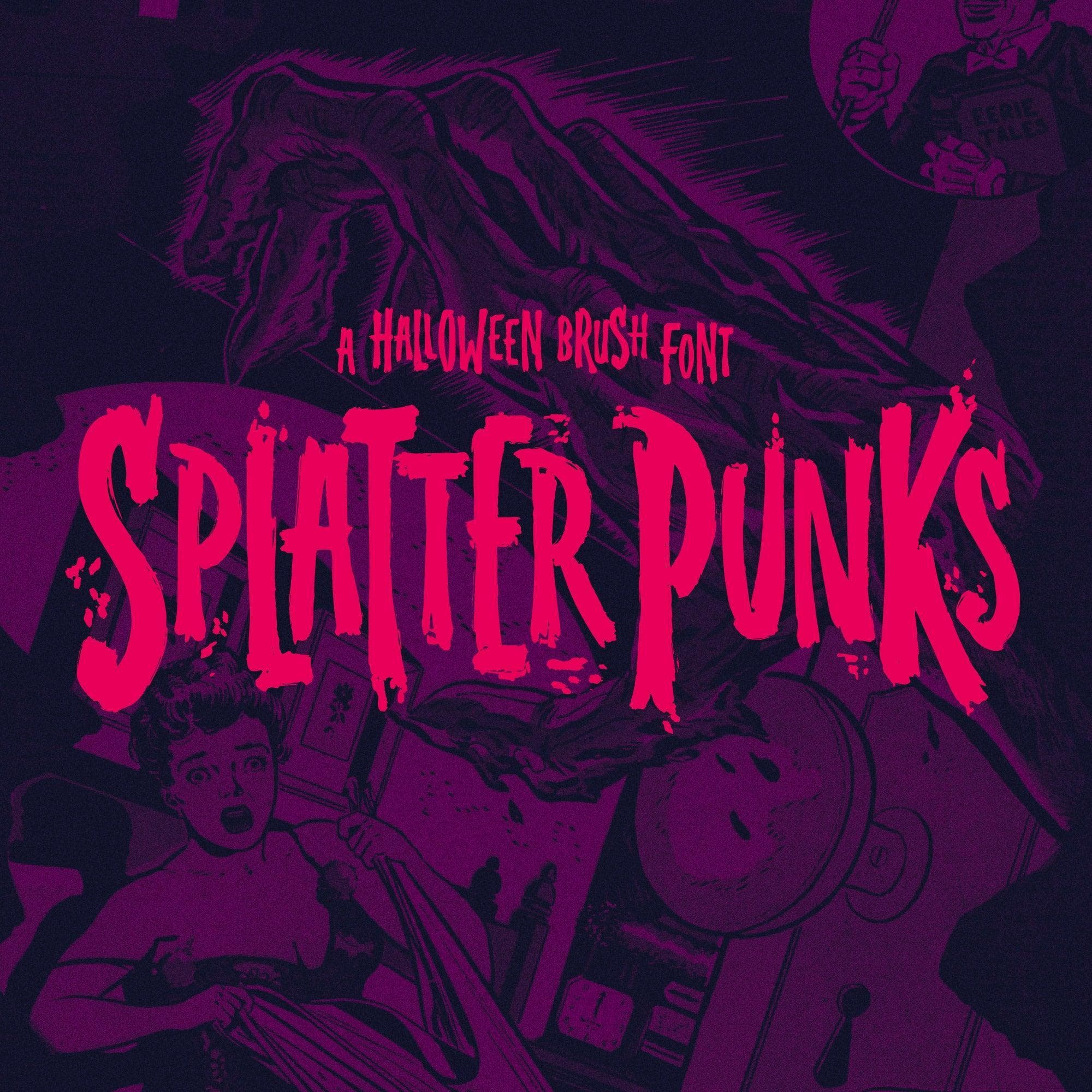 Splatterpunks - A Halloween Brush Font cover