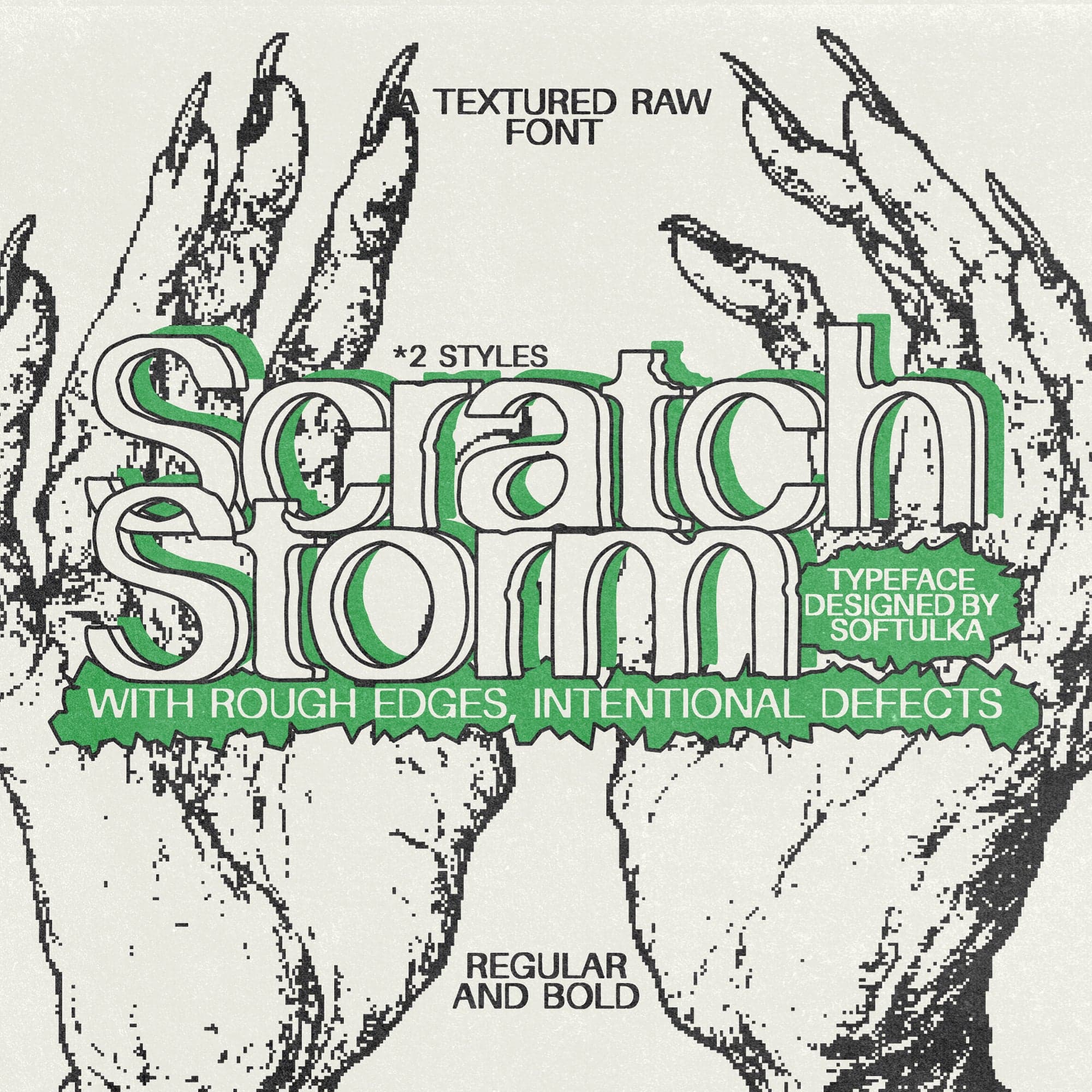 Scratch Storm Rebellious Textured Typeface cover