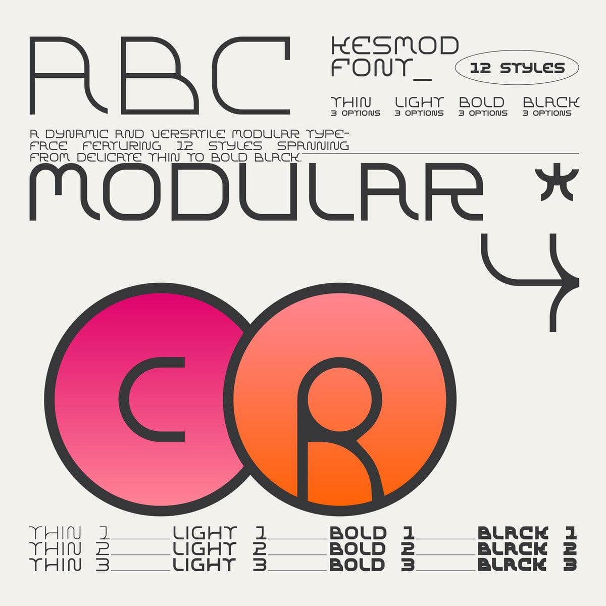 Kesmod Font - 12 styles cover