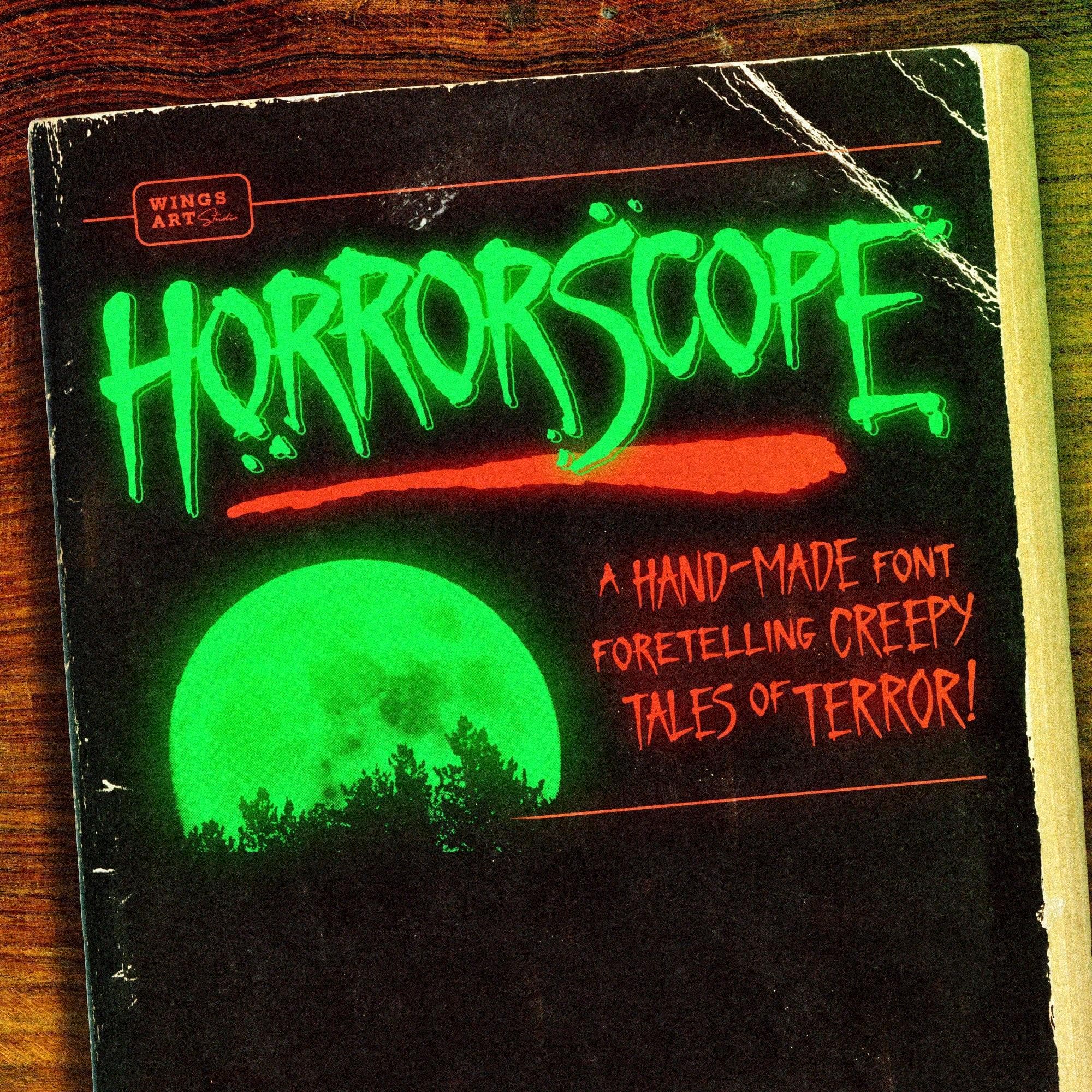 HorrorScope - A Hand-Made Horror Font Foretelling Creepy Tales of Terror! cover