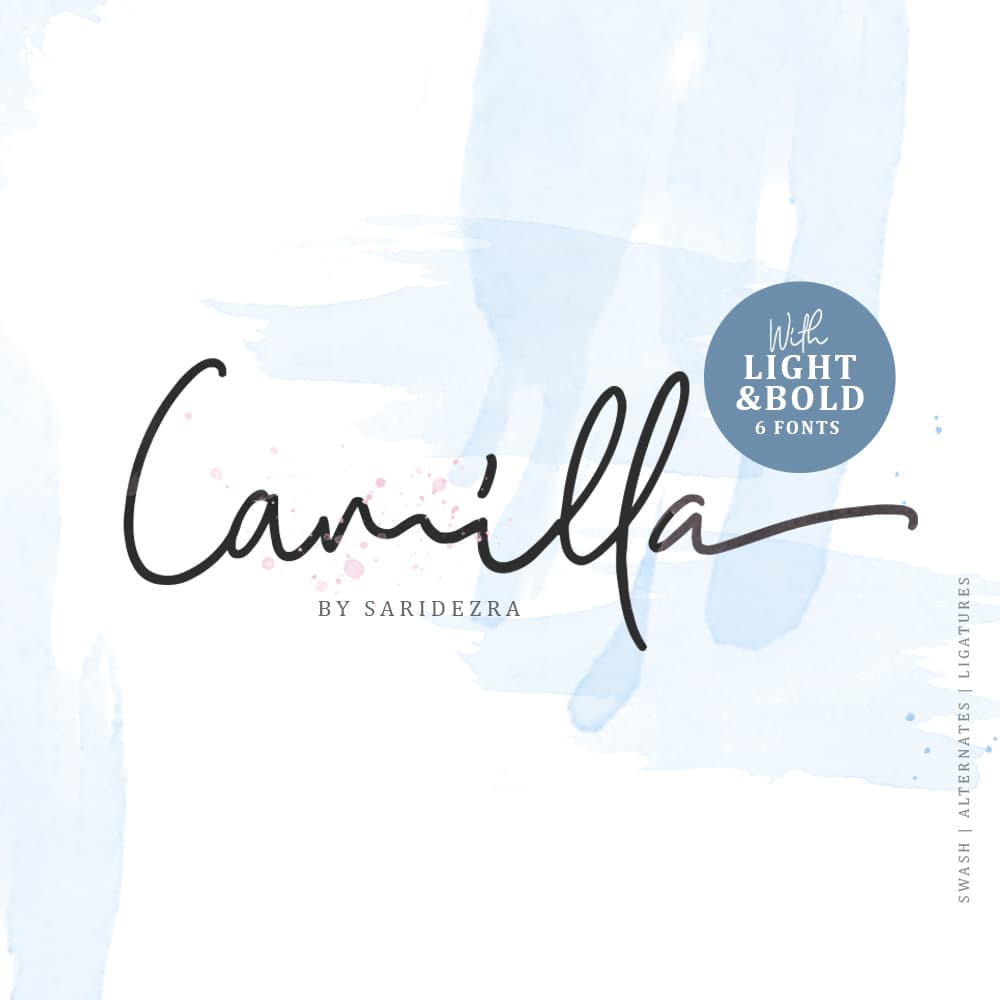 Camilla - Signature Script (6 Fonts) cover